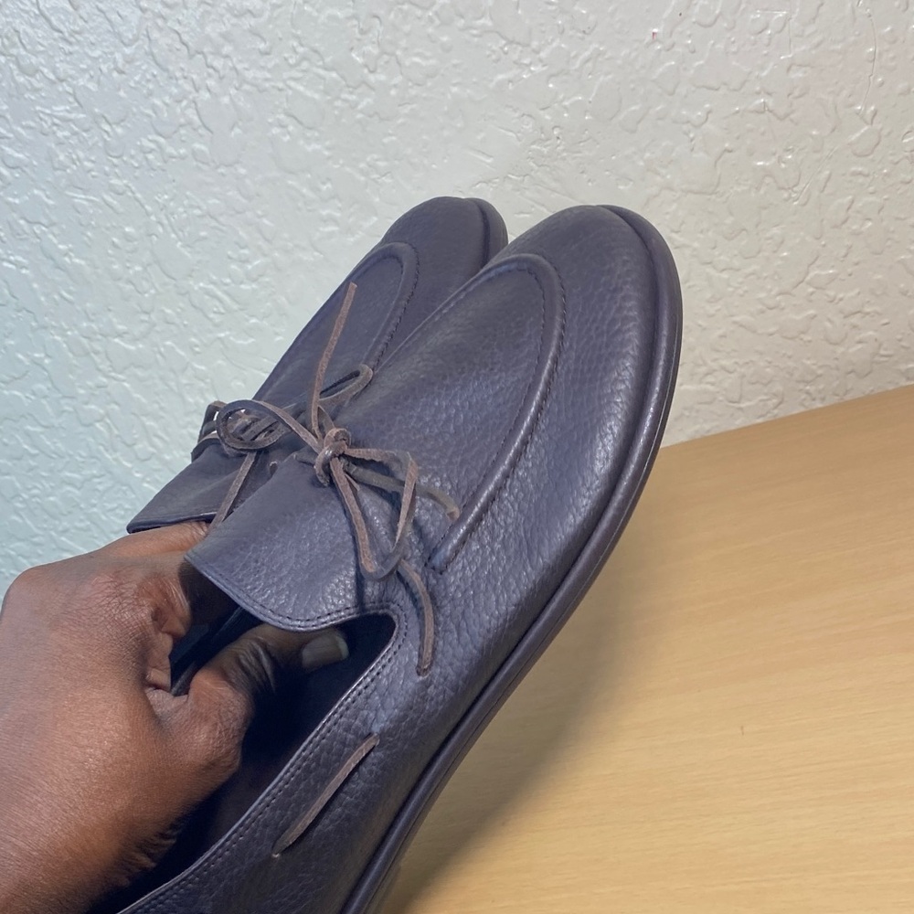 Tory Burch Pebbled Leather Loafers in Dark Brown - Picture 9 of 10